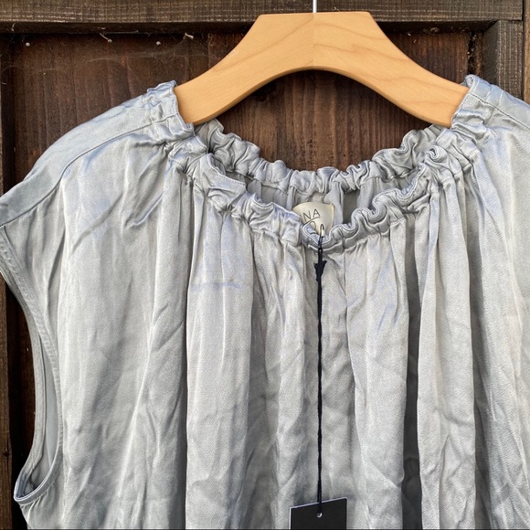 NWT Tina+Jo Martini Satin Raw Neck Sleeveless top - Picture 3 of 7